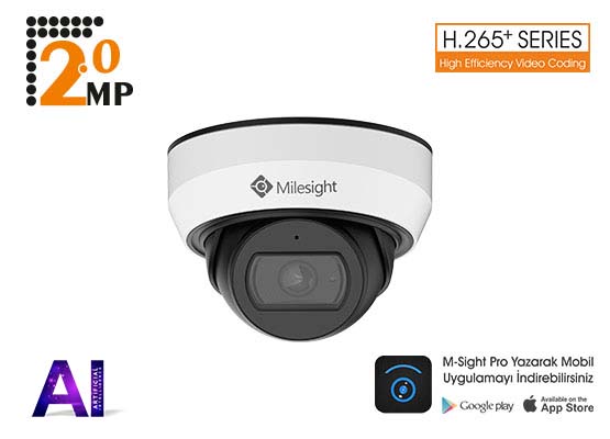 MILESIGHT MS-C2975-PD 2.0 MP 2,8 MM LENS AI H.265+ ULTRA GENİŞ AÇI IR DOME IP KAMERA
