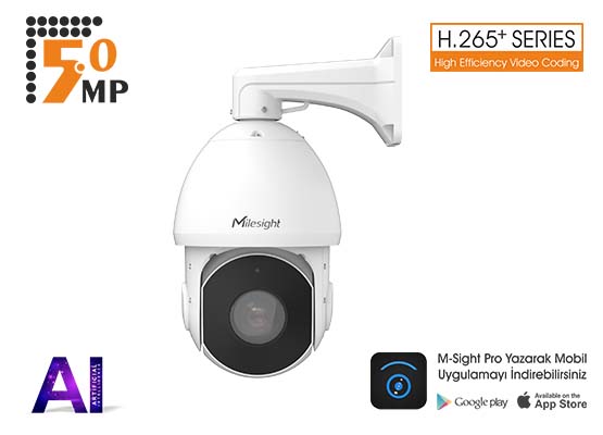 MILESIGHT MS-C5341-X42PC 5.0 MP 7-300 MM MOTORİZE LENS 42X AI H265+ PoE PTZ SPEED DOME IP KAMERA